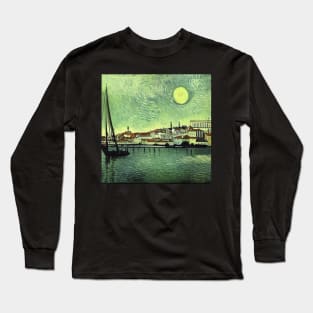 Lisbon cityscape in Van Gogh's style Long Sleeve T-Shirt